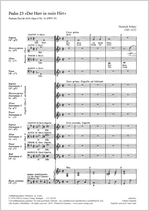 Heinrich Schütz: The Lord tends me well - Sheet music | Carus-Verlag
