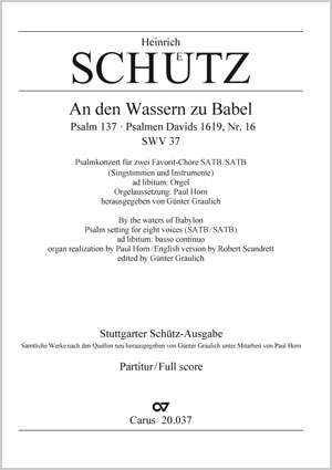 Heinrich Schütz: An den Wassern zu Babel saßen wir - Partition | Carus-Verlag