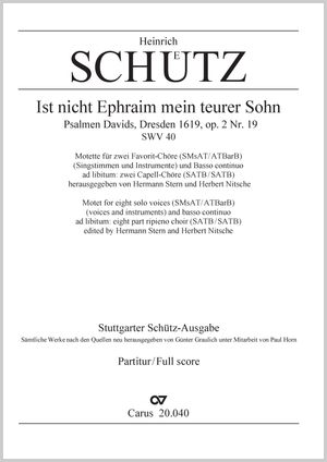 Ist nicht Ephraim mein teurer Sohn aus: Psalmen Davids Partitur
