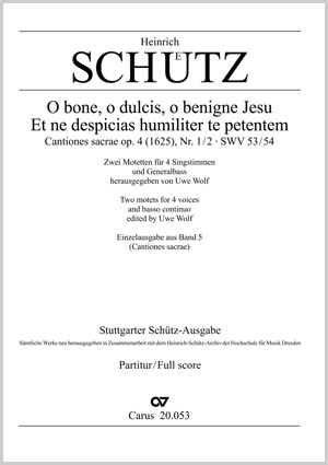 Thumbnail: Heinrich Schütz: Schütz: O bone, o dulcis, o benigne Jesu; Et ne despicias humiliter te petentem