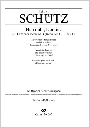 Heinrich Schütz: Heu mihi, Domine - Partition | Carus-Verlag