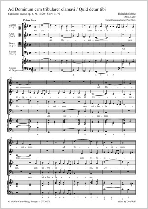 Ad Dominum cum tribularer clamavi; Quid detur tibi, aut quid apponatur tibi aus: Cantiones sacrae, Op. 4 Partitur