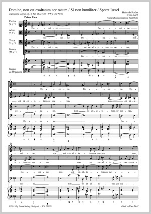 Domine, non est exaltatum cor meum; Si non humiliter sentiebam; Speret Israel in Domino aus: Cantiones sacrae, op. 4 Partitur