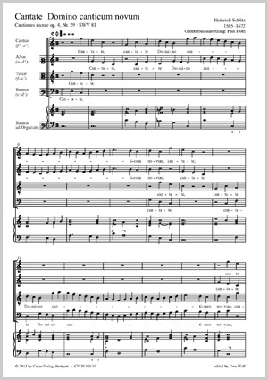 Cantate Domino (Lobsinget Gott dem Herrn) aus: Cantiones sacrae Score, C major