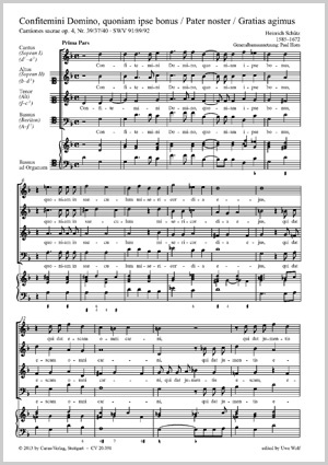 Heinrich Schütz: Confitemini Domino, quoniam ipse bonus; Pater noster; Gratias agimus tibi - Noten | Carus-Verlag