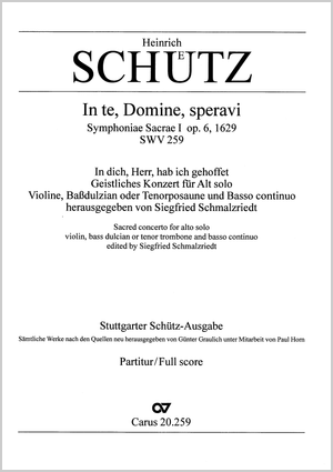 In te, Domine, speravi (In dich, Herr, hab' ich gehoffet) aus: Symphoniae Sacrae I Score