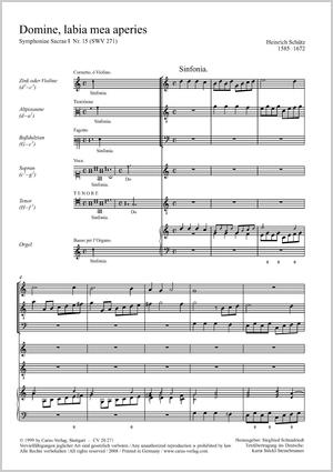 Domine, labia mea aperies (Herr, öffne meine Lippen) aus: Symphoniae Sacrae I Score