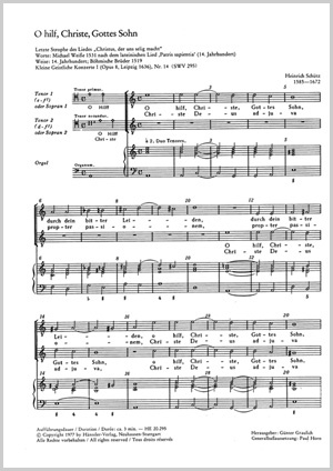 O hilf, Christe, Gottes Sohn aus: Kleine geistliche Konzerte I Partitur