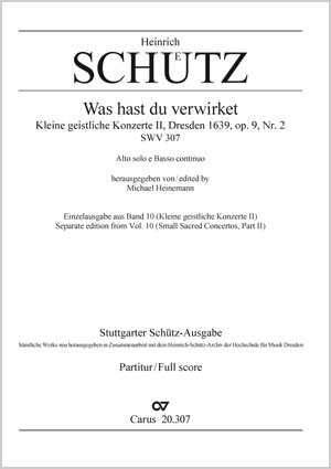 Heinrich Schütz: Was hast du verwirket - Noten | Carus-Verlag