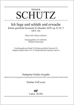 Heinrich Schütz: Ich liege und schlafe - Noten | Carus-Verlag