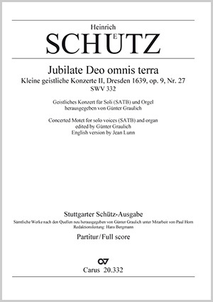 Heinrich Schütz: Jubilate Deo omnis terra - Noten | Carus-Verlag