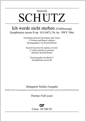 Ich werde nicht sterben (Frühfassung) aus: Symphonia sacrae II Partitur