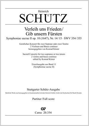 Heinrich Schütz: Verleih uns Frieden; Gib unsern Fürsten - Noten | Carus-Verlag