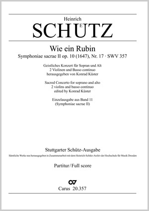Wie ein Rubin aus: Symphoniae sacrae II Score