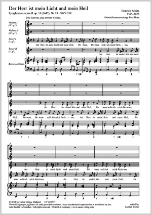 Der Herr ist mein Licht und mein Heil aus: Symphoniae sacrae II Partition