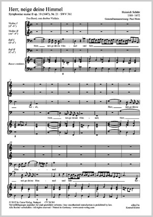 Heinrich Schütz: Herr, neige deine Himmel - Noten | Carus-Verlag