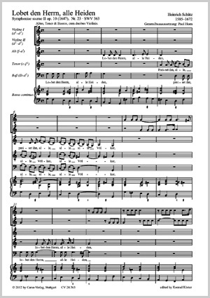 Heinrich Schütz: Lobet den Herrn, alle Heiden - Noten | Carus-Verlag
