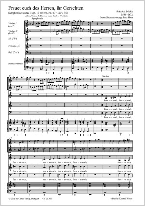Freuet euch des Herren, ihr Gerechten aus: Symphoniae sacrae II Partitur