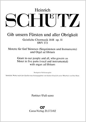 Heinrich Schütz: Grant to our people - Partition | Carus-Verlag