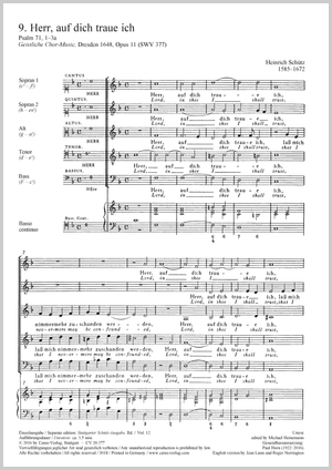 Herr, auf dich traue ich aus: Geistliche Chormusik Partitur