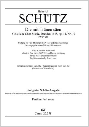 Die mit Tränen säen aus: Geistliche Chormusik Dirigierpartitur