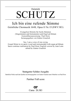 Heinrich Schütz: Ich bin eine rufende Stimme - Noten | Carus-Verlag