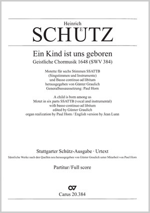 Heinrich Schütz: A child is born unto us - Partition | Carus-Verlag