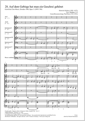 Auf dem Gebirge aus: Geistliche Chormusik Score