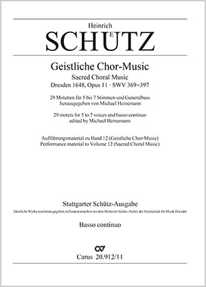 Heinrich Schütz: Stuttgarter Schütz-Ausgabe: Geistliche Chor-Music (Gesamtausgabe, Bd. 12) - Noten | Carus-Verlag