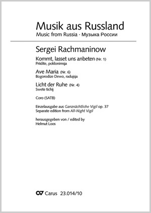 Sergei Rachmaninow: Ganznächtliche Vigil, Nr. 1, 6 und 4 - Sheet music | Carus-Verlag