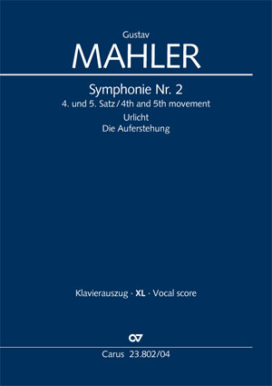 Symphony No. 2 4th and 5th movement Vocal score, XL in large print