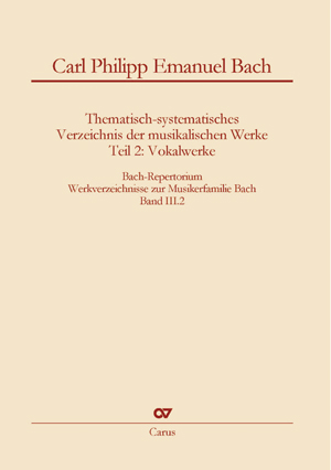Bach-Repertorium 3/2: Carl Philipp Emanuel Bach - Bücher | Carus-Verlag