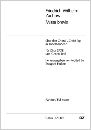Friedrich Wilhelm Zachow: Missa brevis - Noten | Carus-Verlag