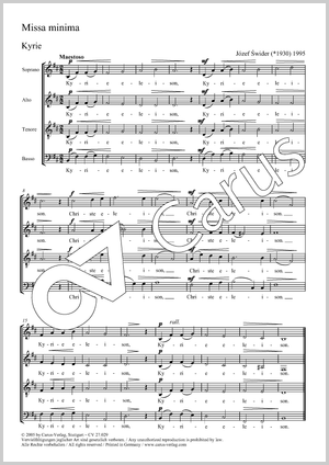 Missa minima Partitur