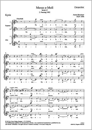 Anton Bruckner: Messe e-Moll - Noten | Carus-Verlag