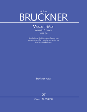 Mass in F minor Arrangement for chamber orchestra (Arr. Linckelmann) Full score, foreword in German and English