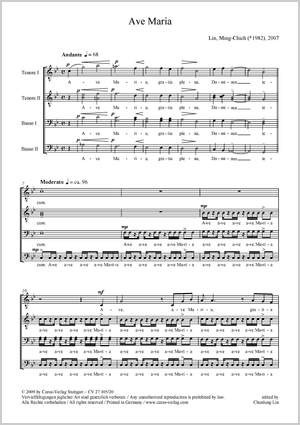 Ming-Chieh Lin: Ave Maria - Noten | Carus-Verlag