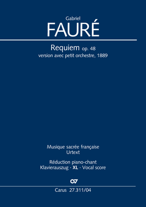 Requiem. Version for small orchestra Vocal score, with attachment, XL in large print