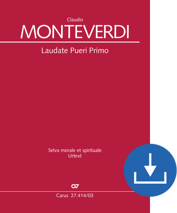 Laudate pueri Primo from: Selva morale et spirituale Vocal score digital (download), pdf file
