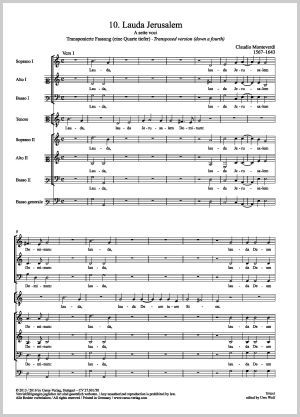 Claudio Monteverdi: Lauda Jerusalem. Transponierte Fassung