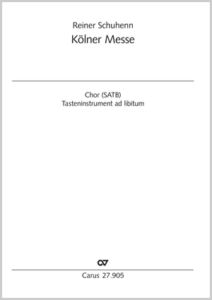 Kölner Messe Kyrie, Gloria, Sanctus, Agnus Dei Score, separate edition from a choral collection