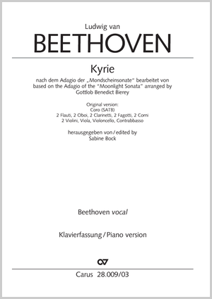 Ludwig van Beethoven: Kyrie nach dem Adagio der Mondscheinsonate. Klavierfassung - Noten | Carus-Verlag