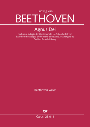based on the Adagio of the Piano Sonata No. 5 Full score, foreword in German and English