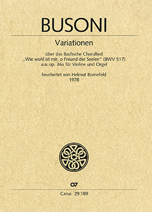 Ferruccio Busoni / Helmut Bornefeld (arr.): Variationen - Noten | Carus-Verlag