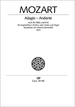 Wolfgang Amadeus Mozart: Adagio - Andante KV 580a (arr. Bornefeld) - Noten | Carus-Verlag