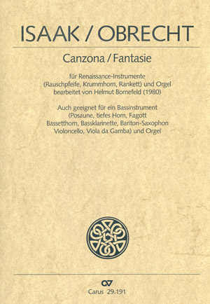 Isaak/Obrecht: Canzona/Fantasie - Sheet music | Carus-Verlag