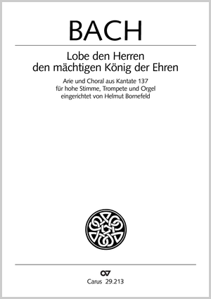 Johann Sebastian Bach / Helmut Bornefeld (arr.): Lobe den Herren, den mächtigen König - Noten | Carus-Verlag