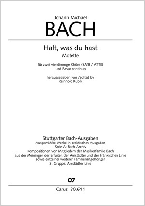 Johann Michael Bach: Halt, was du hast - Noten | Carus-Verlag