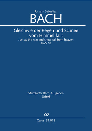 Johann Sebastian Bach: Gleichwie der Regen und Schnee vom Himmel fällt - Partition | Carus-Verlag
