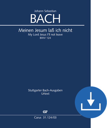 My Lord Jesus I'll not leave Cantata for the 1st Sunday after Epiphany Vocal score digital (download), pdf file
